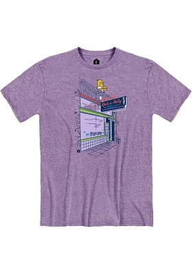 Rally Manhattan Purple Building Front Short Sleeve Fashion T Shirt