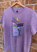 Rally Manhattan Purple Building Front Short Sleeve Fashion T Shirt