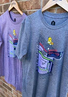 Rally Manhattan Purple Building Front Short Sleeve Fashion T Shirt