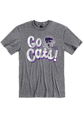 Rally K-State Wildcats Grey Go Cats Football Short Sleeve Fashion T Shirt