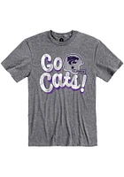 Rally K-State Wildcats Grey Go Cats Football Short Sleeve Fashion T Shirt