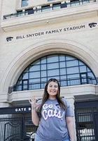 Rally K-State Wildcats Grey Go Cats Football Short Sleeve Fashion T Shirt
