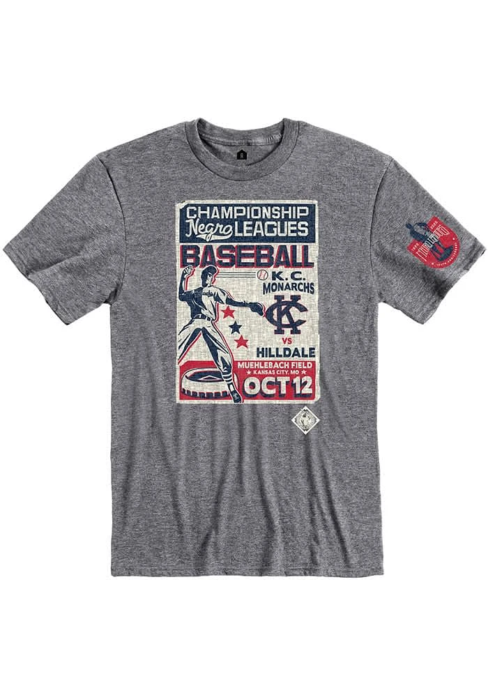 Rally Kansas City Monarchs Graphite Game Poster Short Sleeve Fashion T Shirt