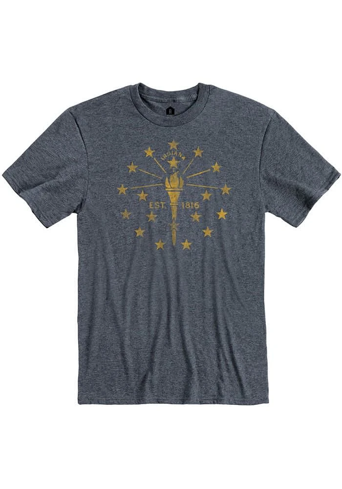 Indiana Navy Blue State Flag Short Sleeve Fashion T Shirt