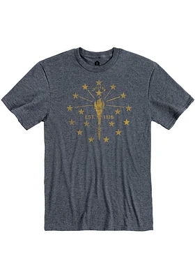Indiana Navy Blue State Flag Short Sleeve Fashion T Shirt