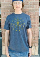 Indiana Navy Blue State Flag Short Sleeve Fashion T Shirt