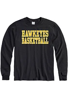 Iowa Hawkeyes Black Basketball Design Long Sleeve T Shirt