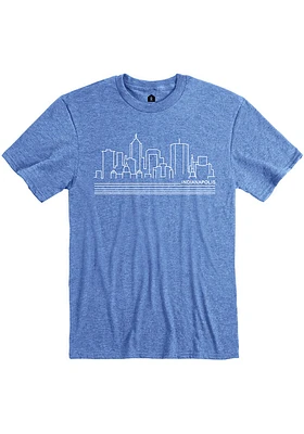 Indianapolis Blue City Skyline Short Sleeve Fashion T Shirt