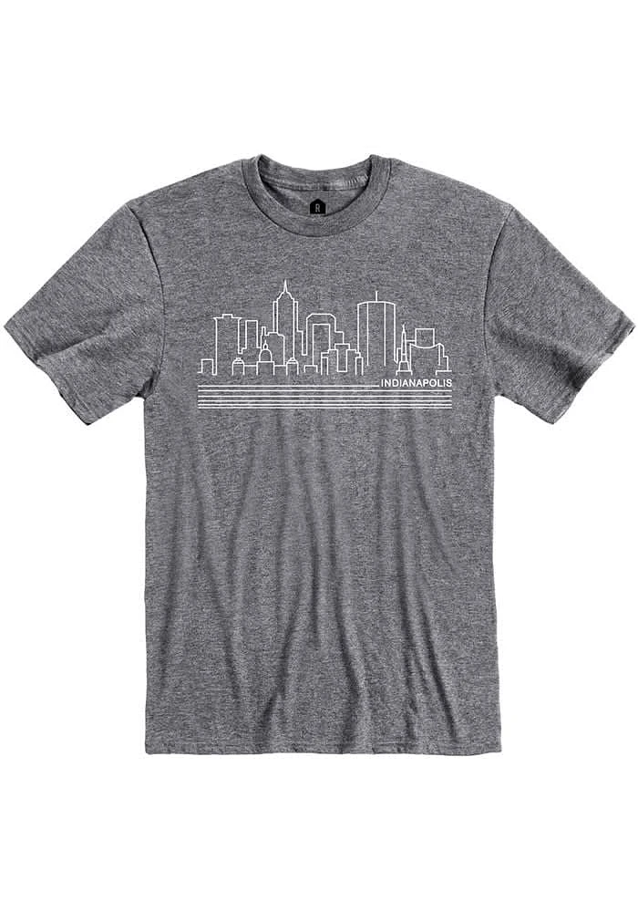 Indianapolis Graphite City Skyline Short Sleeve Fashion T Shirt