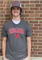 Indiana Hoosiers Charcoal Arch Mascot Short Sleeve T Shirt