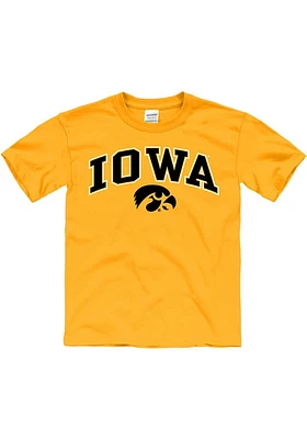 Iowa Hawkeyes Youth Gold Arch Mascot Short Sleeve T-Shirt