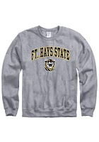 Fort Hays State Tigers Mens Grey Arch Mascot Long Sleeve Crew Sweatshirt