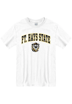 Fort Hays State Tigers White Arch Mascot Short Sleeve T Shirt