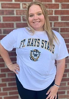 Fort Hays State Tigers White Arch Mascot Short Sleeve T Shirt