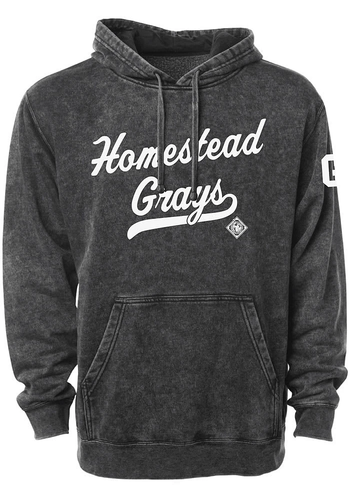 Rally Homestead Grays Mens Black Club Script Fashion Hood