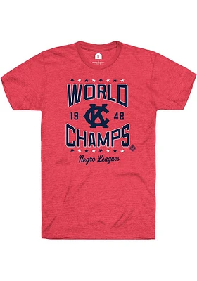 Rally Kansas City Monarchs Red World Champs Short Sleeve Fashion T Shirt