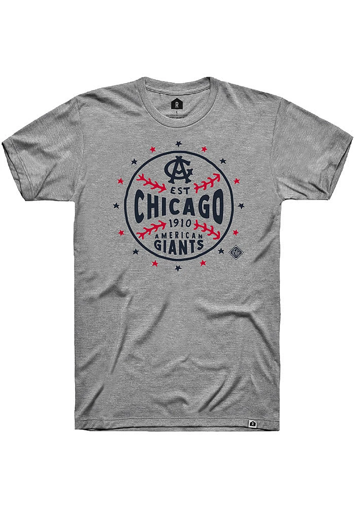 Rally Chicago American Giants Grey Star Ball Short Sleeve Fashion T Shirt