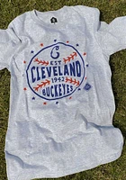 Rally Cleveland Buckeyes Grey Star Ball Short Sleeve Fashion T Shirt