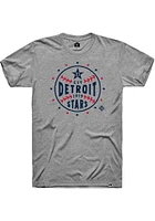 Rally Detroit Stars Grey Star Ball Short Sleeve Fashion T Shirt