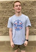 Rally St Louis Stars Grey Star Ball Short Sleeve Fashion T Shirt