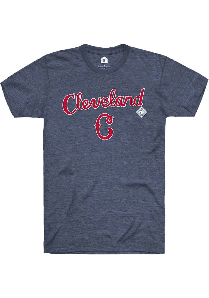 Rally Cleveland Buckeyes Navy Blue Script Logo Short Sleeve Fashion T Shirt