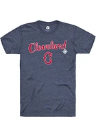Rally Cleveland Buckeyes Navy Blue Script Logo Short Sleeve Fashion T Shirt