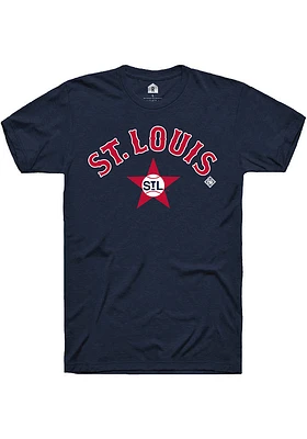 Rally St Louis Stars Navy Blue Script Logo Short Sleeve Fashion T Shirt