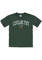 Cleveland State Vikings Youth Green Arch Mascot Short Sleeve T-Shirt