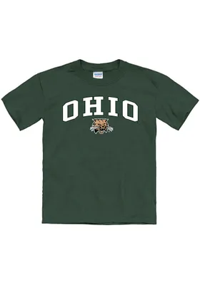 Ohio Bobcats Youth Green Arch Mascot Short Sleeve T-Shirt