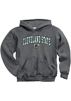 Cleveland State Vikings Youth Charcoal Arch Mascot Long Sleeve Hoodie