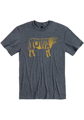 Iowa Navy Blue Cow Short Sleeve Fashion T Shirt
