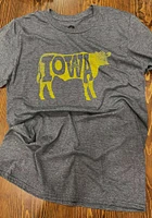 Iowa Navy Blue Cow Short Sleeve Fashion T Shirt