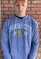 Rally Kansas City Mens Blue Arched Monogram Long Sleeve Hoodie