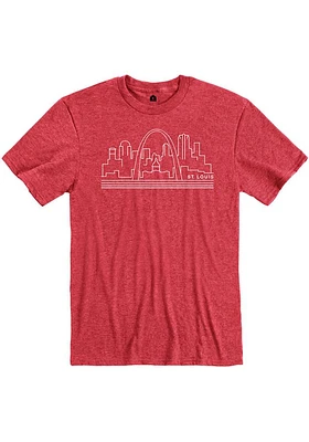 St Louis Red Skyline Short Sleeve Fashion T Shirt
