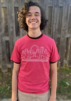 St Louis Red Skyline Short Sleeve Fashion T Shirt