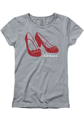 Kansas Girls Grey Slippers Short Sleeve Tee