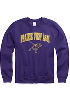 Prairie View A&M Panthers Mens Purple Arch Mascot Long Sleeve Crew Sweatshirt