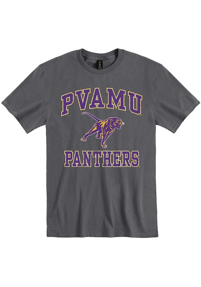 Prairie View A&M Panthers Charcoal Number One Design Short Sleeve T Shirt