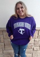 Tarleton State Texans Mens Purple Arch Mascot Long Sleeve Crew Sweatshirt