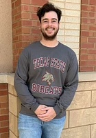 Texas State Bobcats Charcoal Number One Design Long Sleeve T Shirt