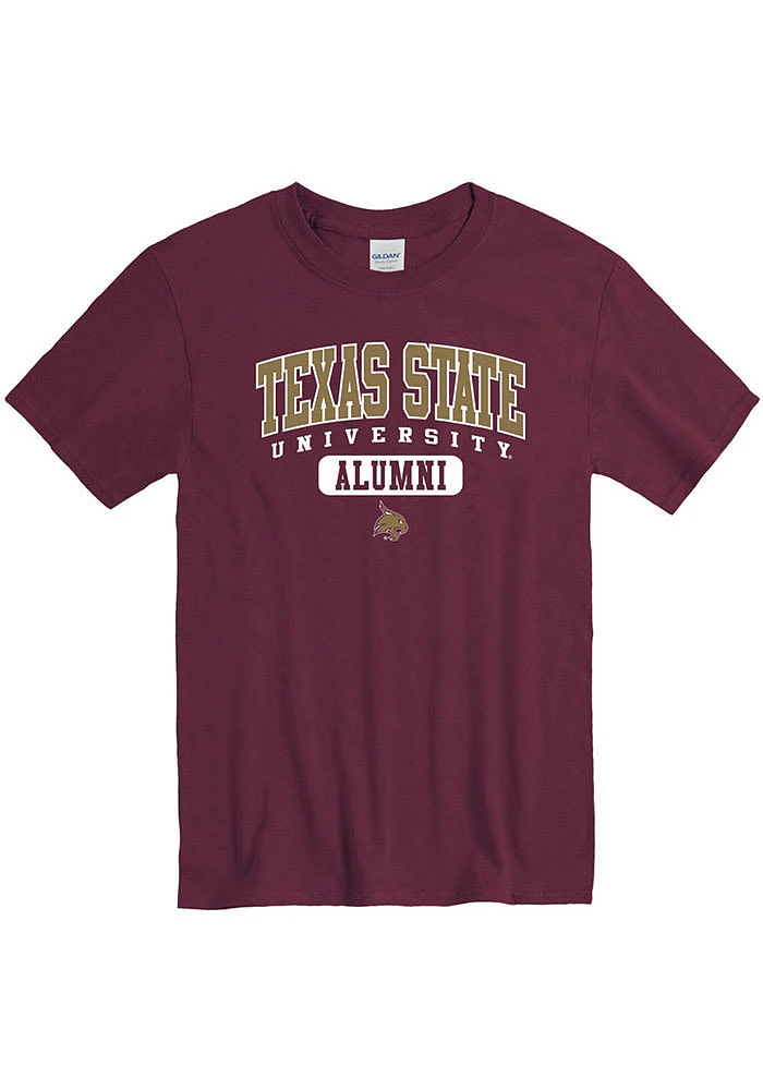 Texas State Bobcats Maroon Alumni Short Sleeve T Shirt