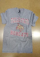 Texas State Bobcats Grey Number One Design Short Sleeve T Shirt