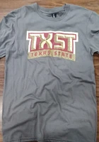 Texas State Bobcats Charcoal Primary Logo Short Sleeve T Shirt