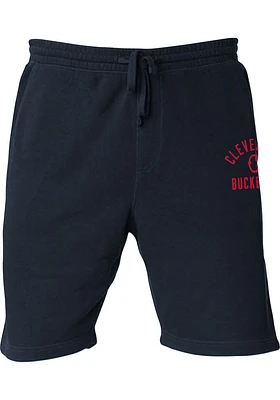Rally Cleveland Buckeyes Mens Navy Blue Number 1 Graphic Shorts