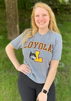 Rally Loyola Ramblers Grey Arch Mascot Short Sleeve Fashion T Shirt