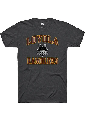 Rally Loyola Ramblers Charcoal Number One Design Short Sleeve T Shirt
