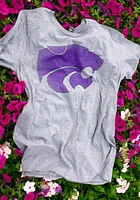 K-State Wildcats Grey Fadeout Logo Short Sleeve T Shirt