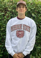 Missouri State Bears Mens White Arch Mascot Long Sleeve Crew Sweatshirt