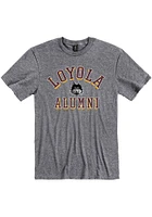 Loyola Ramblers Grey Alumni Short Sleeve T Shirt