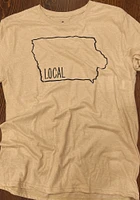 Rally Iowa Oatmeal Local State Shape Short Sleeve Fashion T Shirt